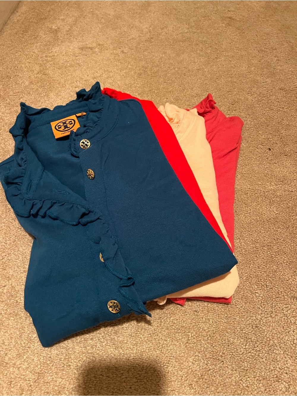 Tory Burch Ruffle Polos Set of 4